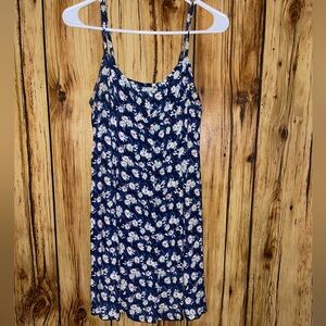 Hollister Floral Button Front Dress Small Navy Daisy Spring Cottagecore